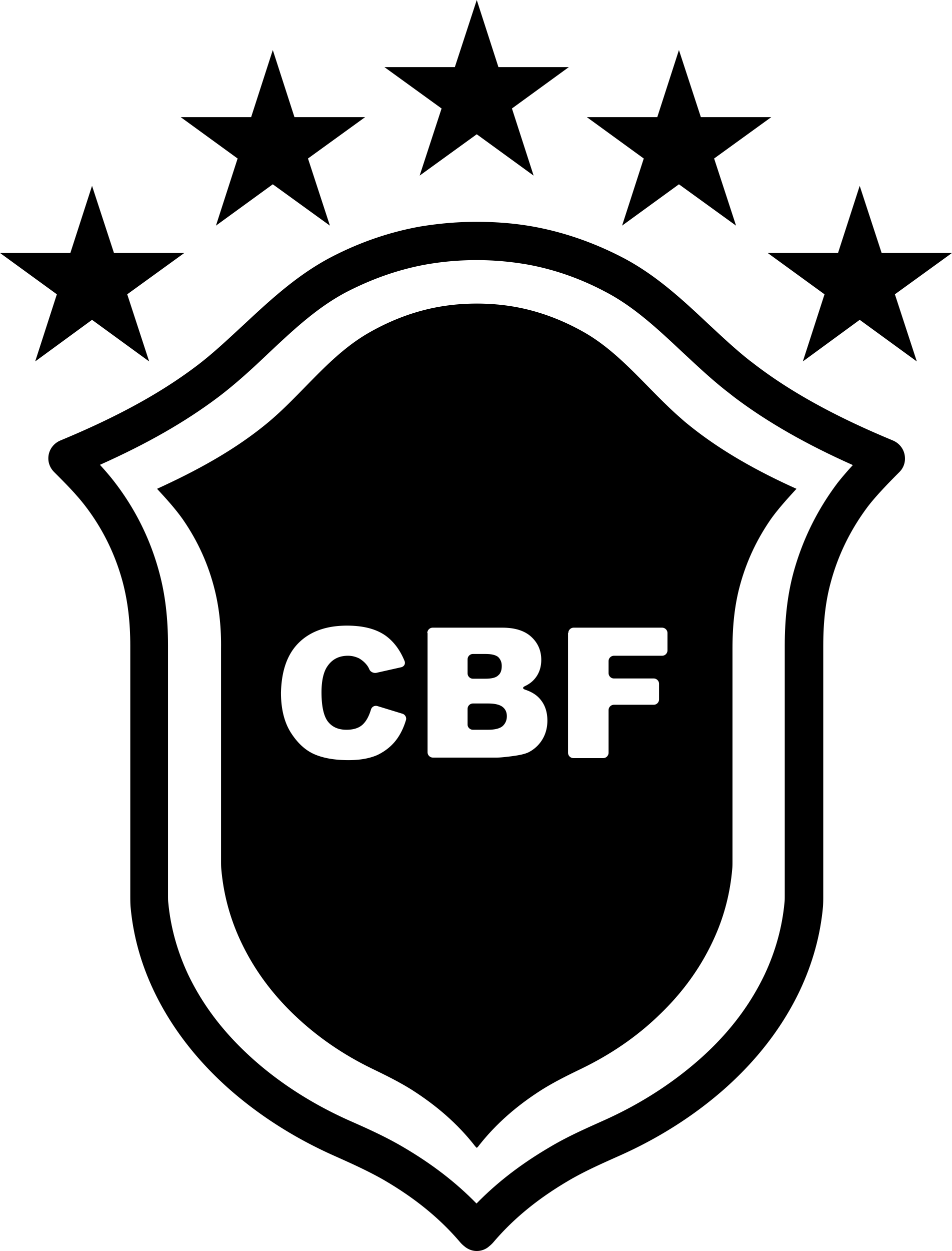Brazil Team Shield Symbol Outline Icon Svg Set Free Vectors